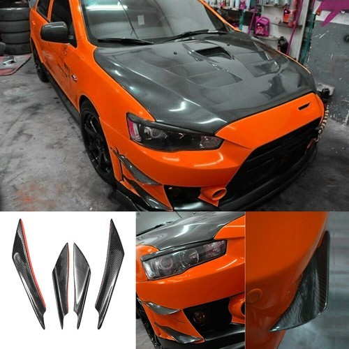 Glossy Fiber Carbon Car Bumper Fin Canard Splitter Diffuser 