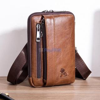 免運🛒全場8折👜STEEL LION男士真皮手機包斜跨橫豎款多功能掛鉤穿皮帶工地腰包 男包 包包