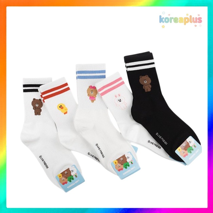 [LINE FRIENDS] Line Friends 角色船員襪(象牙黑 / 象牙橙 / 象牙色淺藍色 / 象牙色