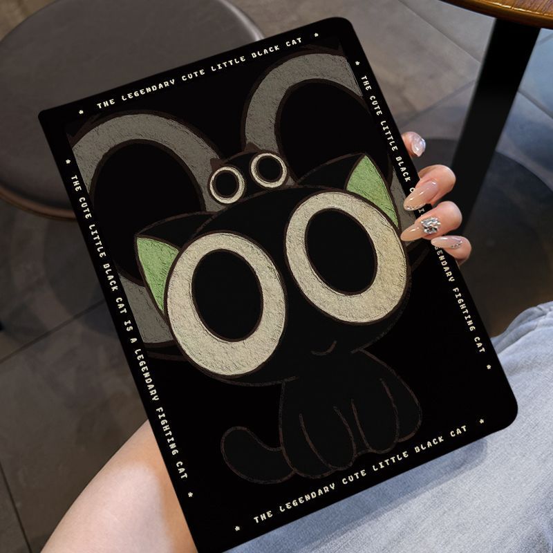 罗小黑带笔槽 防摔 保護套蘋果iPad 11A16 10 9 8 7 pro Air5 Air4 mini6 10.9吋