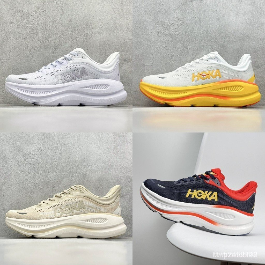 Hoka Bondi 9 寬跑步鞋男女運動鞋男女通用情侶網布  緩震白色 EIK6 9HSQ UTL5 OFJF