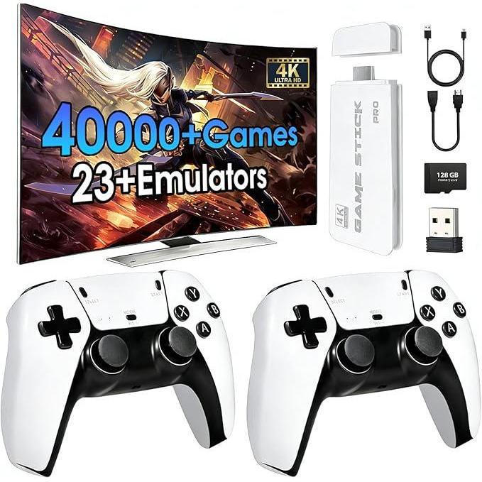 Mass Games 復古遊戲機,帶 20000+ 內置遊戲 19 模擬器 2 個無線控制器 4K 輸出和 64GB S