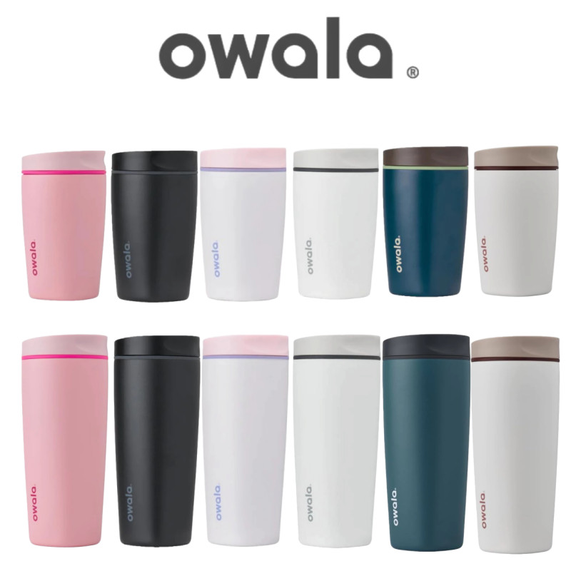 Owala SmoothSip 滑塊帶防溢蓋 - 12 盎司和 20 盎司雙層真空絕緣不銹鋼旅行杯