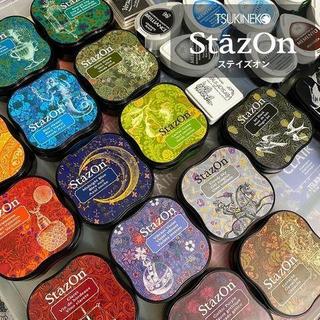 🔥限時特惠🔥日本TSUKINEKO月貓StazOn迷你速幹印臺17色手賬多用油性顏料印泥