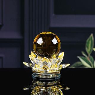 品質💯水晶蓮花好運球水晶家居裝飾品擺件母親節情人節禮物象徵永恆的愛e2tp