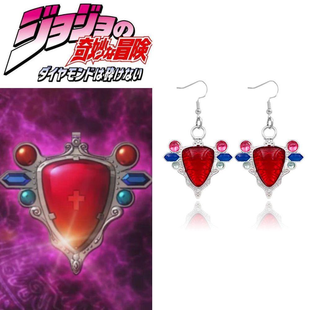 JOJO的奇妙冒險 艾哲紅石耳環  動漫周邊 JOJO的奇妙冒險周邊 艾哲紅石 喬瑟夫 cos道具 耳飾 交換禮物 動漫
