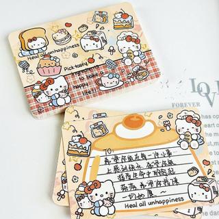 祝福卡片🎉可愛卡片 創意品味 萬用大卡片 麵包kt貓明信片可愛高顏值凱蒂貓祝福留言卡 生日手寫節日紀念賀卡 祝願卡