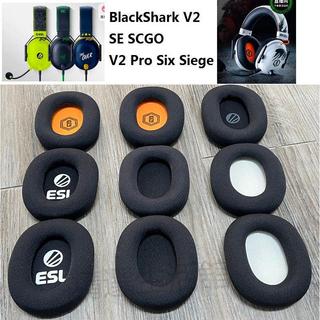 M#原裝耳罩適用Razer/雷蛇黑鯊V2 SE CSGO特別版, v2 PRO老款專業版彩虹六號原廠耳機套耳罩皮套LPL