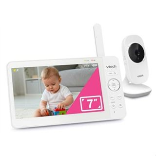 VTech VM819 帶攝像頭和音訊的嬰兒監視器,2.8 英寸螢幕便攜式嬰兒攝像頭,夜視,2 路音頻,溫度傳感器和搖籃