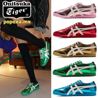 SJCK 【新品】 Onitsuka Tiger MEXICO 66 SD 金屬色男士女士休閒鞋運動鞋 BIZK O8D