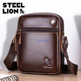 免運🛒全場8折👜STEEL LION 男士真皮斜挎包牛皮商務豎款mini休閒單肩包手機包 男包 包包