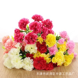 工廠直供11頭模擬康乃馨假花母親節教師節禮物花工程攝影裝飾絹花