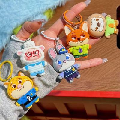 🔥可愛動物方城市樹脂鑰匙扣 瘋狂動物城卡通角色玩偶掛件 哈朱蒂胡尼克情侶鑰匙掛飾 學生書包掛件 動物方城市周邊鑰匙圈公仔