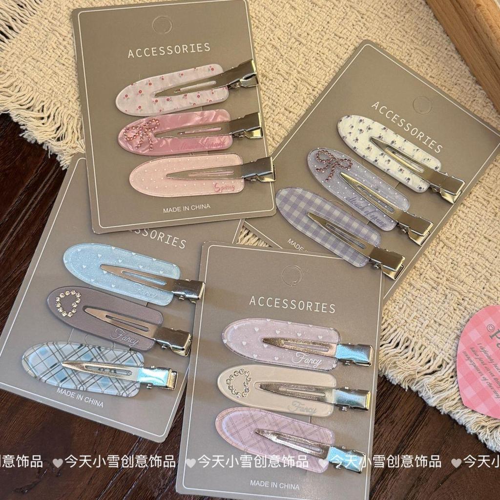 『小熊貝貝』💕甜美多巴胺無痕髮夾可愛少女百搭側邊劉海夾卡通水果碎髮鴨嘴夾子