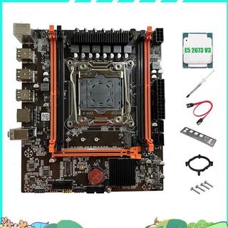 X99E主機板+E5 2673 V3 CPU+導熱油脂 PCIEX16 NVMe千兆網絡卡支持4XDDR4 RECC RAM