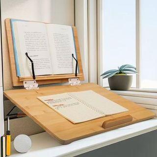 【源頭】南國書香竹木雙層閱讀架桌面讀書支架看書架考研