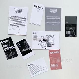 🔥卡片 裝飾 韓國 ins 簡約風英文字母黑白猩猩卡片 手賬素材宿舍牆面手機殼裝飾 韓系卡片 ins 風裝飾 手機殼裝飾