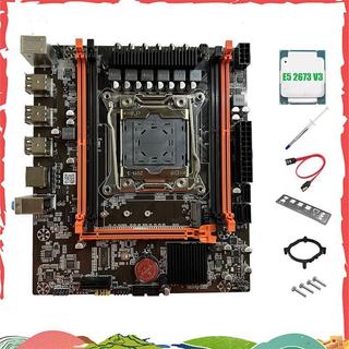 X99E主機板+E5 2673 V3 CPU+導熱油脂 PCIEX16 NVMe千兆網絡卡支持4XDDR4 RECC RAM