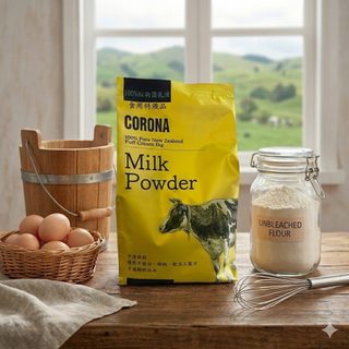 Corona 紐西蘭 100% 全脂即溶奶粉 (1kg/袋) 烘焙餐飲專用 特級品即溶好沖泡 烘焙 拿鐵 奶茶 烘焙材料