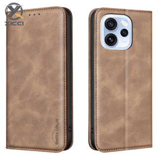 XICCI RFID遮蔽皮革翻蓋適用於OPPO Reno 15 15F 14F 13F 11F 7Z 6Z商務保護卡槽防