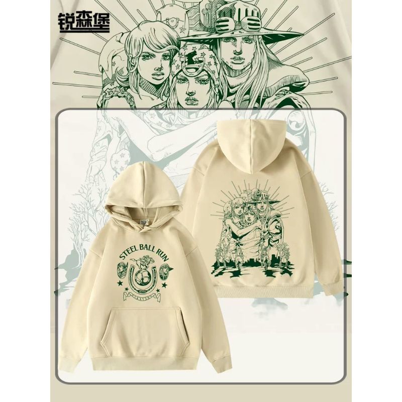 新品🔥高品質重磅棉2026SBR飆馬野郎jojo奇妙冒險喬尼喬斯達傑洛周邊連帽衛衣cos秋冬加絨