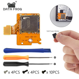 任天堂 DATA FROG Micro-Sd Tf卡槽插座板更換相容Nintendo Switch遊戲機讀卡器插槽插座