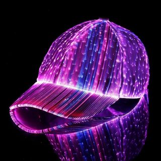 帽子嘻哈街舞棒球帽l發光帽子蹦迪led夜光鴨舌帽變色led帽子七彩