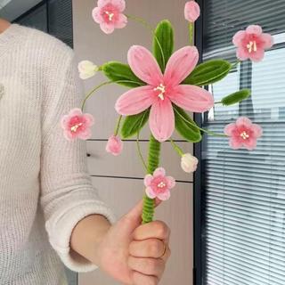 🎉🎉春日桃花風車 扭扭棒花束 手工材料包 送女友 禮物 新款全套編織扭扭棒材料sete