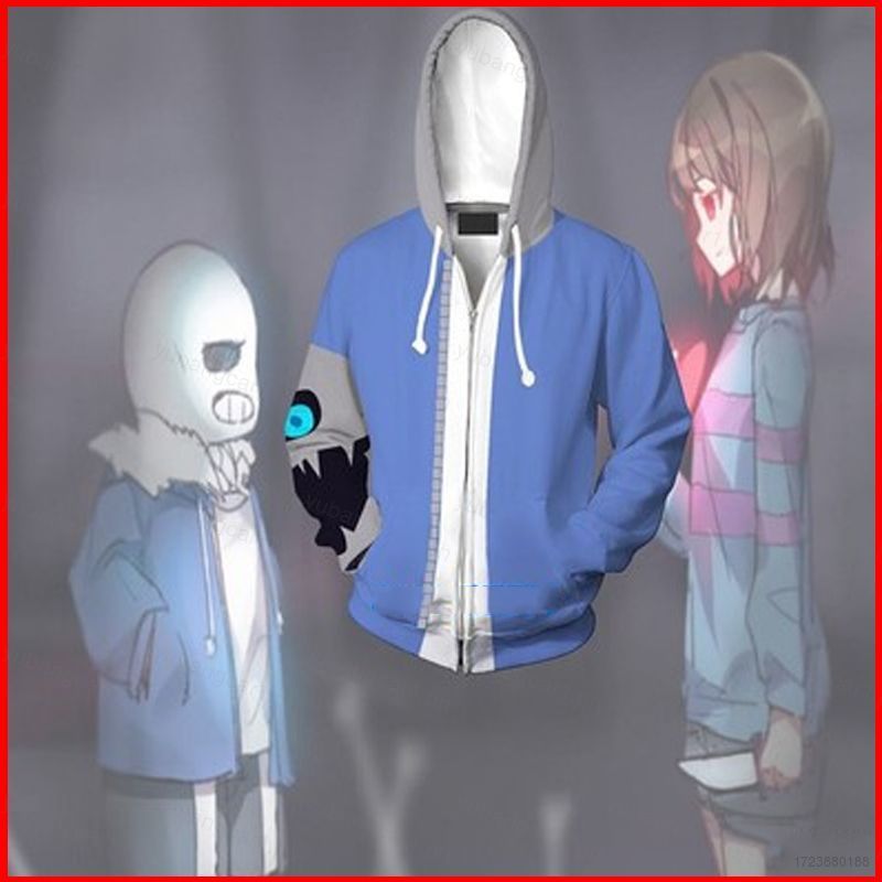 YB1 Undertale Sans 連帽衫夾克服裝拉鍊角色扮演外套長袖連帽衛衣萬聖節聖誕節 BY1