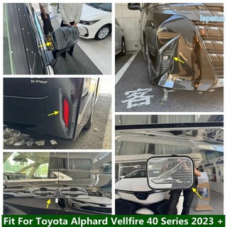 豐田 Alphard Vellfire 40 系列 2023 2024 汽車碳纖維配件的前後霧燈/後視鏡蓋飾板