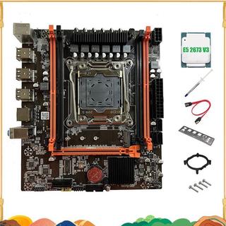 X99E主機板+E5 2673 V3 CPU+導熱油脂 PCIEX16 NVMe千兆網絡卡支援4XDDR4 RECC RAM