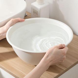 【新款上市 加厚耐用】磨砂日式洗臉盆家用大小號塑料盆加厚嬰兒洗衣盆學生宿舍用小盆子透明亞克力輕奢臉盆 日式簡約加厚盆 浴