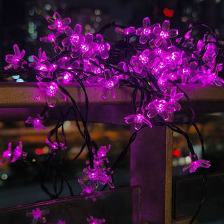 【現貨】太陽能櫻花桃花led燈串滿天星燈庭院草坪陽臺燈戶外防水掛樹彩燈3.26