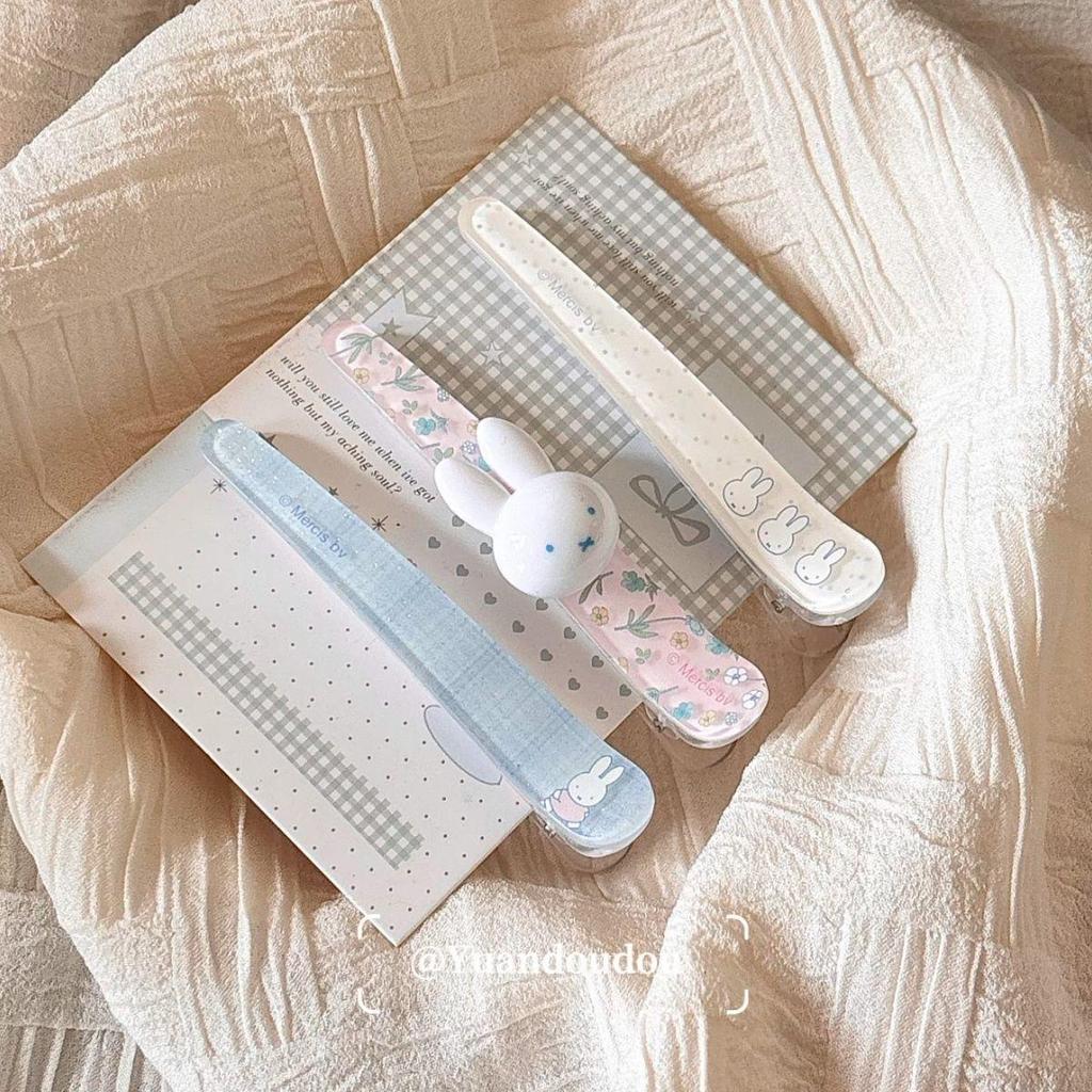 『小熊貝貝』💕韓國miffy米菲兔卡通鴨嘴少女側邊一字可愛甜美髮夾髮飾百搭劉海