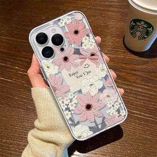 【台灣出貨】iPhone手機殼 粉色向日葵圖案 適用i7 i8 i11 i12 i13 i14 i15 i16plus