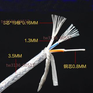 【可開發票】美國特富龍外皮兩芯 帶遮蔽鍍銀線音頻線信號線電源線 喇叭線