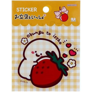 日本 sun-star 文具君透明造型貼紙/ 草莓 eslite誠品