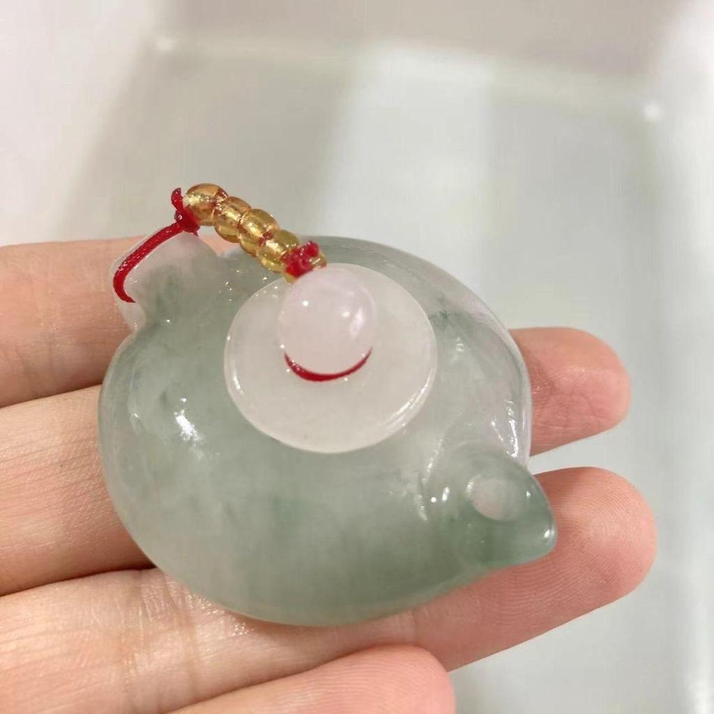 【大隱】翡翠玉壺打麻將把把壺手把件玉壺真玉迷你小茶壺擺件把玩