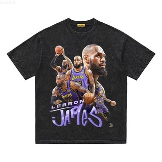 詹姆斯 LeBron James恤 短袖t恤 純棉 t恤 潮t 夏日ins復古印花純棉短袖T