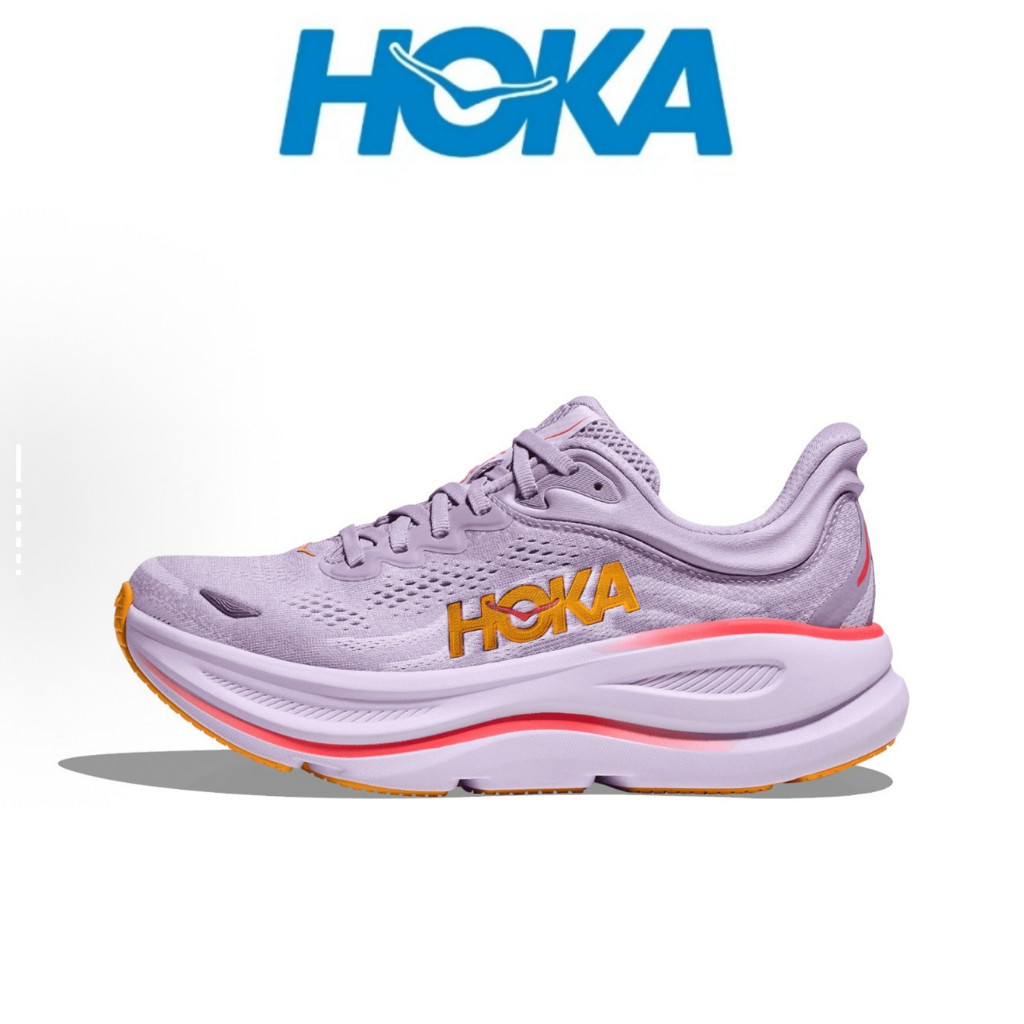 [legit hoka]hoka one one bondi 9 跑鞋運動鞋女低幫紫白5GEK