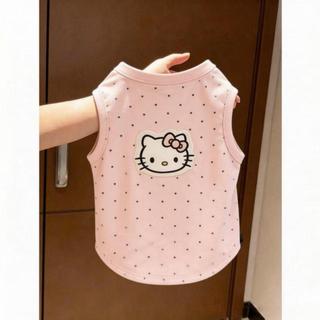 😺毛孩子 寵物衣服 小型犬衣服 夏季薄款 貓狗衣服 寵物狗狗衣服 Hello Kitty可愛卡通刺繡親膚透氣背心小型犬
