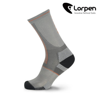 Lorpen 中性 Coolmax 輕量登山襪 PTLCC【灰橘】6210322 / 西班牙品牌 中筒健行襪 城市綠洲