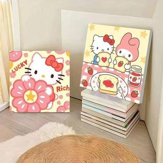 HelloKitty貓可愛卡通diy數字油畫手工手繪填色油彩減壓填充裝飾