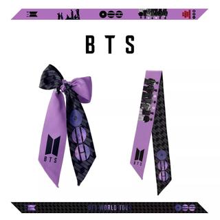 免運⭐bts週邊絲巾 BTS應援 防彈少年團 原創設計BTS防彈少年團應援絲巾 細長綁包包手柄飄帶髮帶領巾腕帶