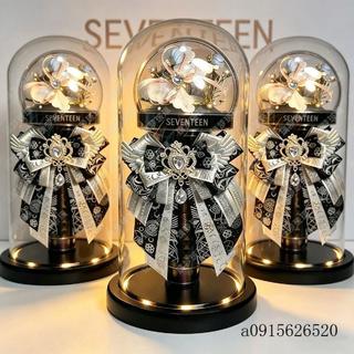⭐臻品優選⭐玻璃罩seventeen收納盒克拉棒展示盒收納防塵透明玻璃罩桌面擺件