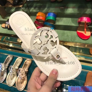 【熱銷】美國tb旅遊大尺碼牛皮夏季涼拖女夏外穿平底沙灘拖鞋女夾趾夾腳拖女居傢拖鞋 KULO