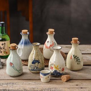 「放心購」300ML手彩酒杯日式陶瓷清酒酒壺溫酒盅分酒器壽司店釉下彩清酒瓶5