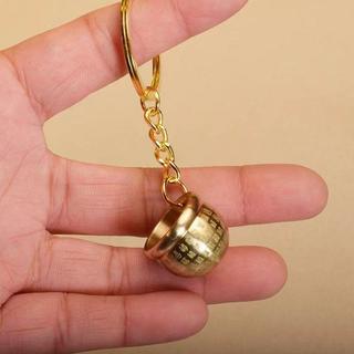【招財】黃銅百福缸 迷你小米缸 鑰匙扣 招財小空心葫蘆 五帝錢 汽車掛件 小米 招財 葫蘆 鑰匙圈 車掛飾