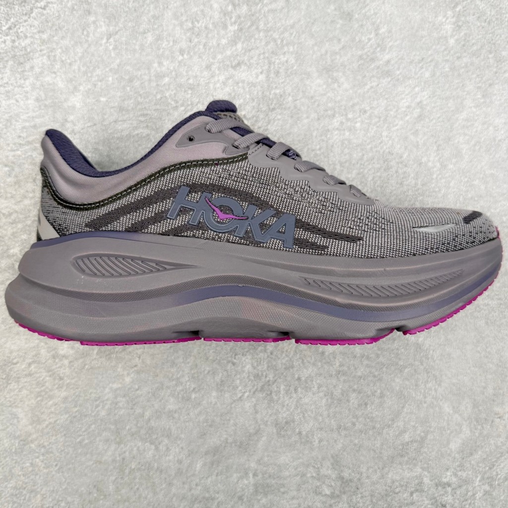 HOKA BONDI 9跑鞋女緩震輕便厚底全黑紫舒適
