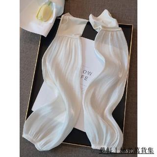 《蝦皮促銷🚀》CHUXINSTILL品牌名媛風冰袖防曬女冰絲套袖涼感開車拚接洋氣手袖 G8AF